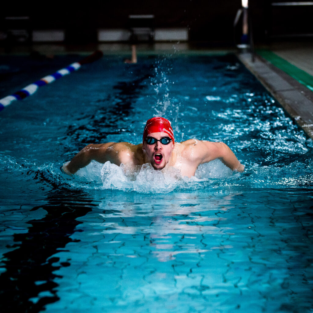 Young man powering through his butterfly stroke. Picture courtesy of Live Active Leisure.